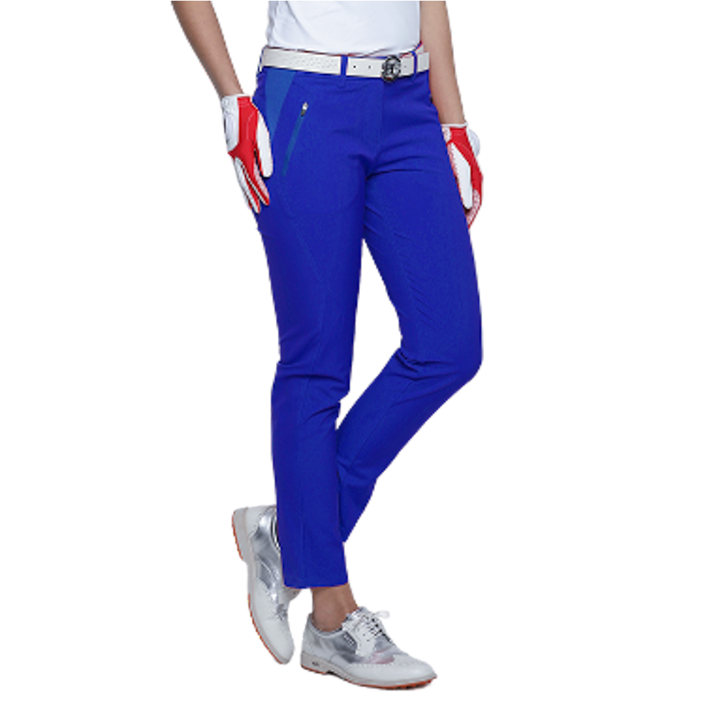 GoPlayer Women's Elastic Waist Quick-Drying Golf Pants (Colorful Blue)