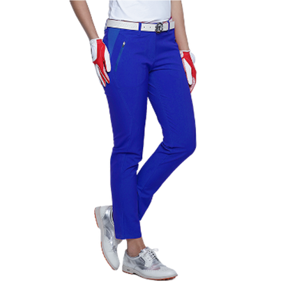 GoPlayer Women's Elastic Waist Quick-Drying Golf Pants (Colorful Blue)