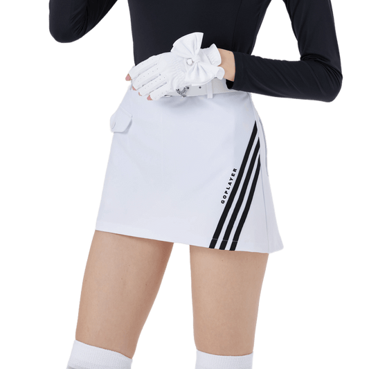 GoPlayer Women's Golf A-Line Skirt (White)