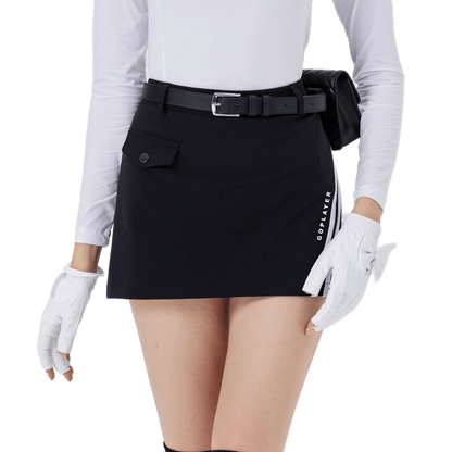 GoPlayer Women's Golf A-Line Skirt (Black)