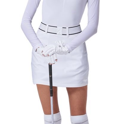 GoPlayer Women's Golf Belt Hip Skirt (White)