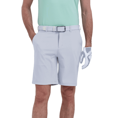 GoPlayer men's punched elastic golf shorts (light gray)