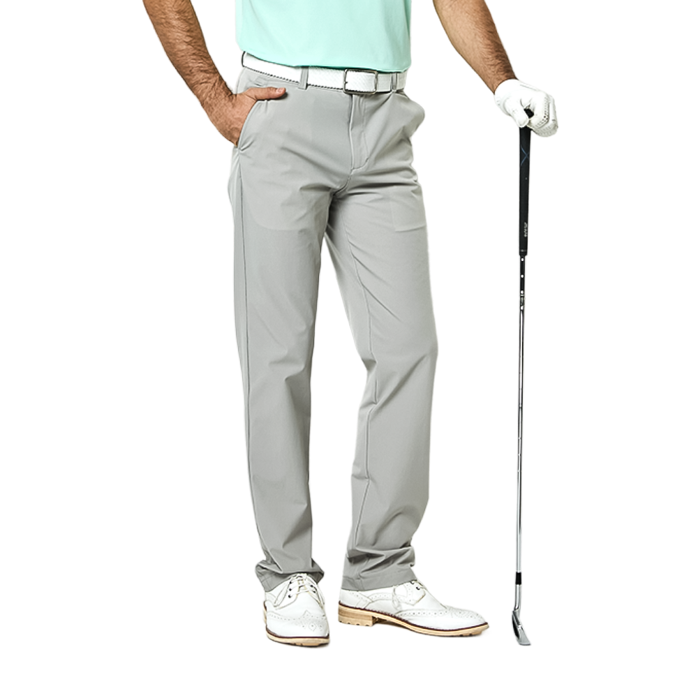 GoPlayer Men's Elastic Waist Golf Pants (Light Gray)