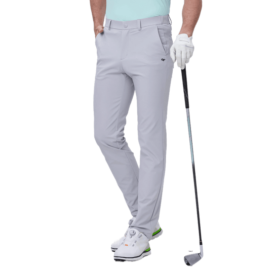 GoPlayer Men's Super Elastic Perforated Golf Trousers (Light Gray) 2024
