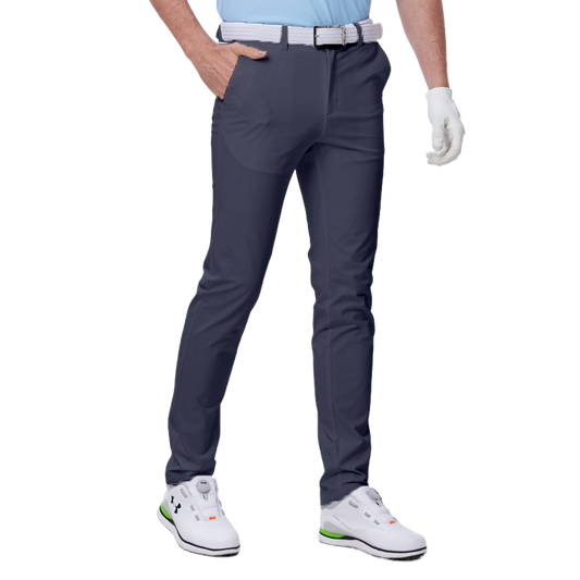 GoPlayer Men's Super Elastic Perforated Golf Trousers (Blue Gray) 2024