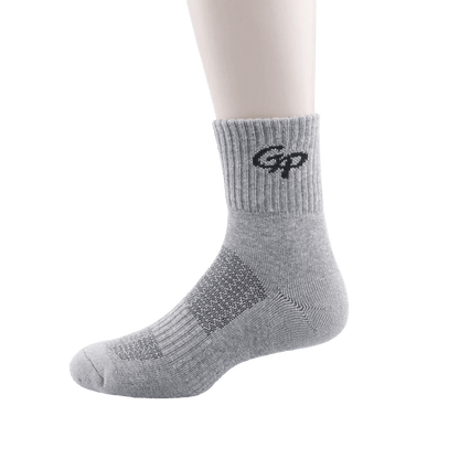 GoPlayer Men's Bamboo Charcoal Air Cushion Middle Tube Sports Socks Gray