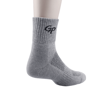 GoPlayer Men's Bamboo Charcoal Air Cushion Middle Tube Sports Socks Gray