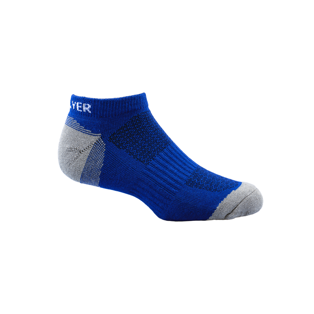 GoPlayer Men's Bamboo Charcoal Air Cushion Sports Ankle Socks (Blue)