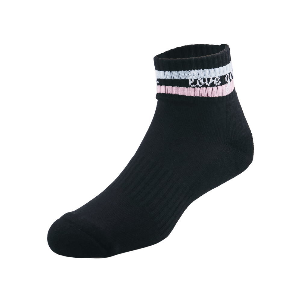 GoPlayer women's golf thick-soled bamboo charcoal socks (black pink)