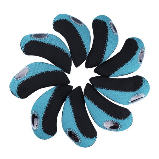 GoPlayer 3D Golf Iron Cover (Black and Light Blue)