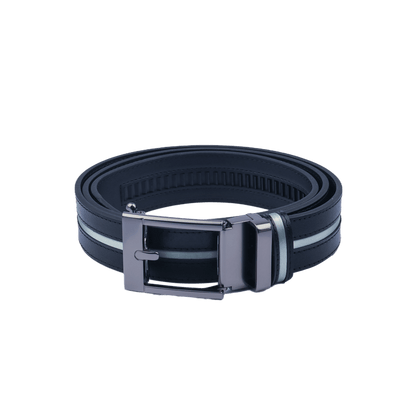 GoPlayer Wide Slide Buckle Black Golf Belt (Blue Stripe)