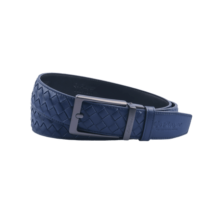 GoPlayer woven calfskin leather belt (dark blue)