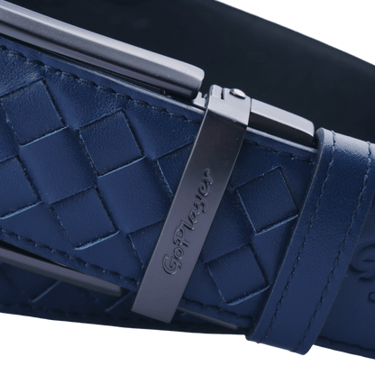 GoPlayer woven calfskin leather belt (dark blue)