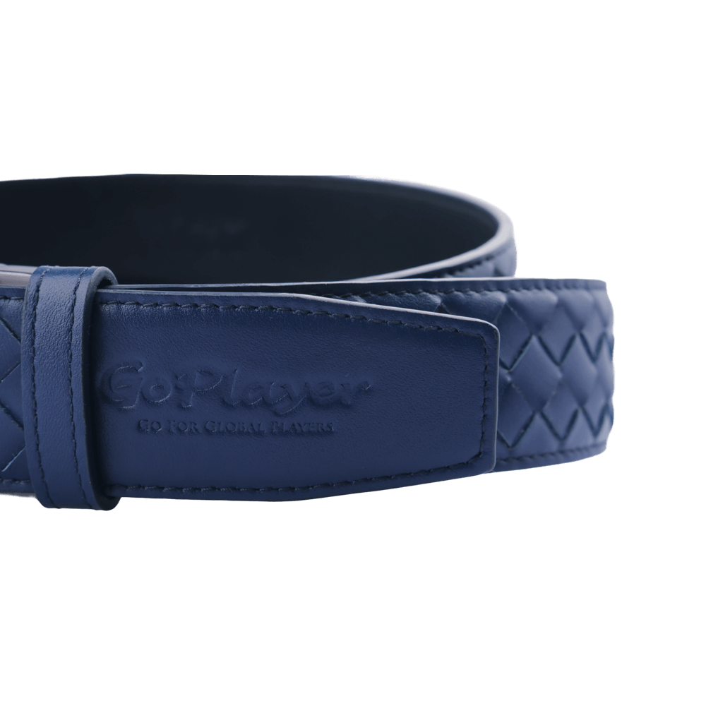 GoPlayer woven calfskin leather belt (dark blue)