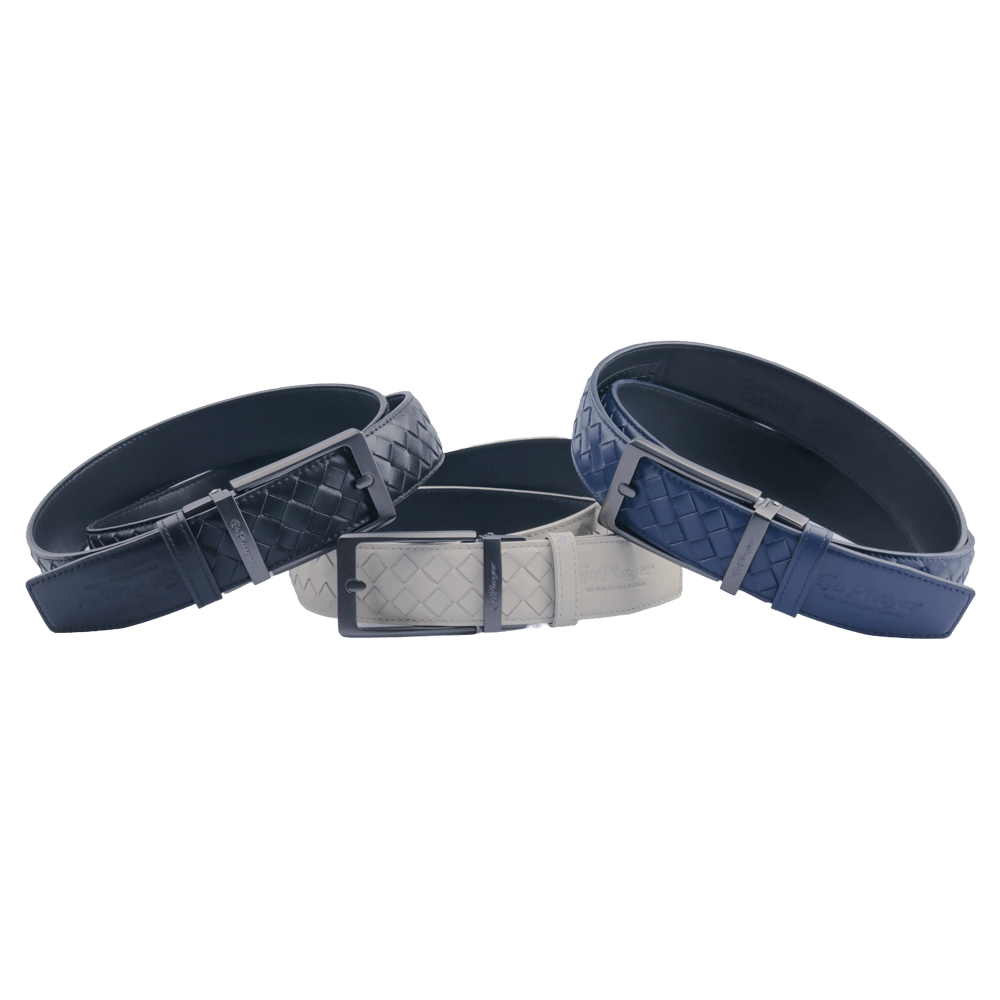 GoPlayer woven calfskin leather belt (dark blue)