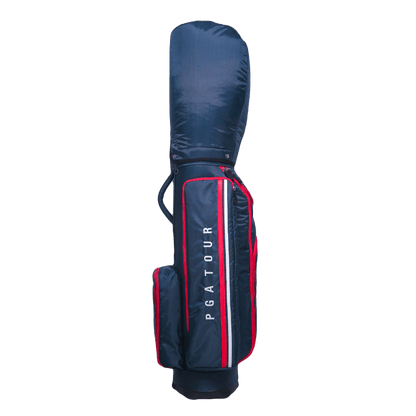 PGA 9" exquisite fabric bag (navy blue with red)