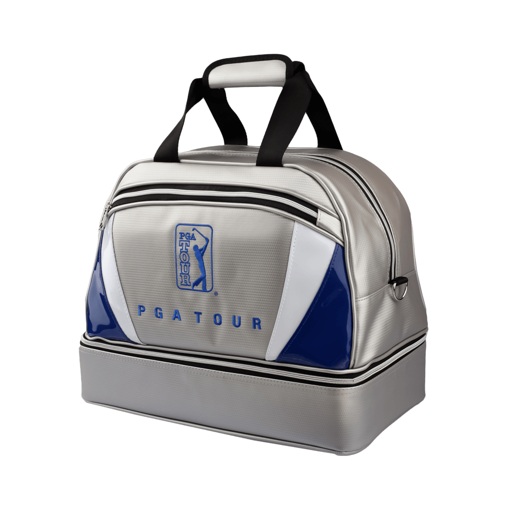 PGA double layer garment bag (silver with white and blue)