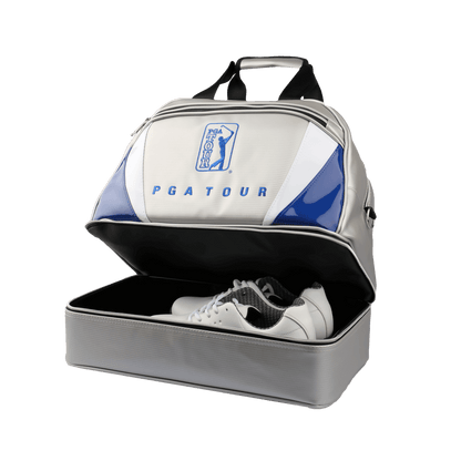 PGA double layer garment bag (silver with white and blue)