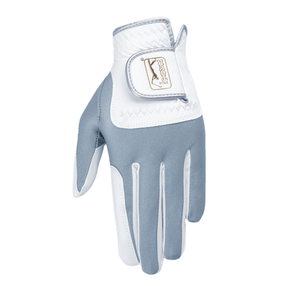 PGA women's golf elastic cloth non-slip gloves (white and green)